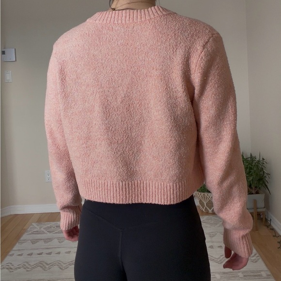 American Eagle Coral Cropped  cardigan size M - Picture 3 of 5